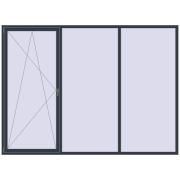 Вікна 3000x2200 мм REHAU Brillant-Design ANTHRACITE_GREY_STRUKTURAL з двох сторін