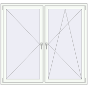 REHAU Euro 70 1600x1500 мм Білий (RAL 9016) з двох сторін