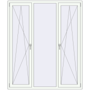 REHAU Euro 70 1600x1900 мм Білий (RAL 9016) з двох сторін