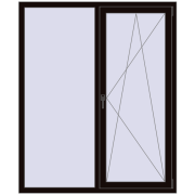 REHAU Euro 70 1400x1700 мм BLACK_BROWN з двох сторін