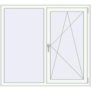 REHAU Euro 70 1380x1250 мм Білий (RAL 9016) з двох сторін