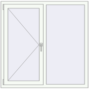 REHAU Euro 70 1250x1240 мм Білий (RAL 9016) з двох сторін