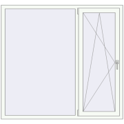 REHAU Euro 70 1600x1500 мм Білий (RAL 9016) з двох сторін