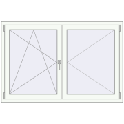 REHAU Euro 70 1500x1000 мм Білий (RAL 9016) з двох сторін