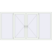 REHAU Euro 60 2400x1300 мм Білий (RAL 9016) з двох сторін