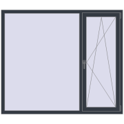 REHAU Euro 70 1750x1500 мм ANTHRACITE_GREY_STRUKTURAL з двох сторін