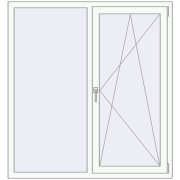 REHAU SYNEGO MD 1400x1450 мм Білий (RAL 9016) з двох сторін