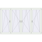 REHAU Euro 70 2400x1520 мм Білий (RAL 9016) з двох сторін