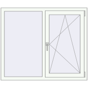 REHAU Euro 70 1340x1060 мм Білий (RAL 9016) з двох сторін REHAU Euro 70 1340x1060 мм Білий (RAL 9016) з двох сторін