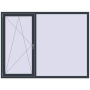 Вікна 2000x1500 мм REHAU Euro 60 ANTHRACITE_GREY_STRUKTURAL з двох сторін