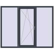 REHAU Brillant-Design 1900x1500 мм ANTHRACITE_GREY_STRUKTURAL з двох сторін