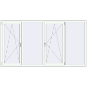 REHAU Euro 60 2600x1400 мм Білий (RAL 9016) з двох сторін REHAU Euro 60 2600x1400 мм Білий (RAL 9016) з двох сторін