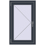 REHAU SYNEGO MD 600x1000 мм ANTHRACITE_GREY_STRUKTURAL з двох сторін