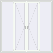 Вікна 2200x2200 мм REHAU Euro 70 Білий (RAL 9016) з двох сторін