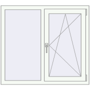 REHAU Euro 70 1108x990 мм Білий (RAL 9016) з двох сторін
