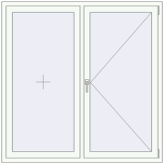 REHAU Euro 70 1500x1500 мм Білий (RAL 9016) з двох сторін