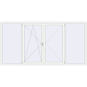 REHAU Euro 70 3000x1500 мм Білий (RAL 9016) з двох сторін