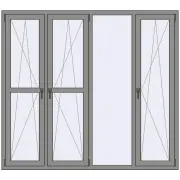 Вікна 2000x1800 мм Altest Pony 375 RAL 9007 Grey aluminium з двох сторін