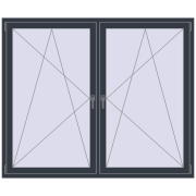 REHAU SYNEGO MD 1800x1500 мм ANTHRACITE_GREY_STRUKTURAL з двох сторін