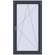REHAU Euro 60 800x1500 мм ANTHRACITE_GREY_STRUKTURAL з двох сторін