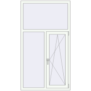REHAU Euro 60 1000x1800 мм Білий (RAL 9016) з двох сторін