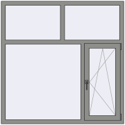 Altest Pony 375 1500x1500 мм RAL 9007 Grey aluminium з двох сторін