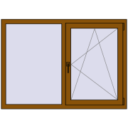 Вікна 1400x1000 мм REHAU Euro 60 GOLDEN OAK з двох сторін
