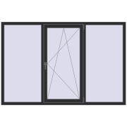 Вікна 2100x1400 мм REHAU Euro 70 ANTHRACITE_GREY_GLATT з двох сторін