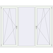 Вікна 2070x1650 мм REHAU Euro 70 Білий (RAL 9016) з двох сторін