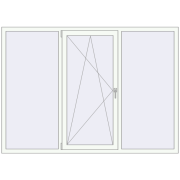 REHAU Euro 60 2100x1500 мм Білий (RAL 9016) з двох сторін REHAU Euro 60 2100x1500 мм Білий (RAL 9016) з двох сторін