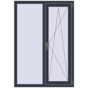 REHAU Euro 70 1000x1450 мм ANTHRACITE_GREY_STRUKTURAL з двох сторін