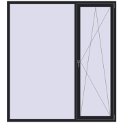 REHAU Euro 70 1900x2100 мм BLACK_ULTI-MATT з двох сторін