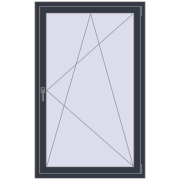 REHAU Euro 70 970x1550 мм ANTHRACITE_GREY_STRUKTURAL з двох сторін