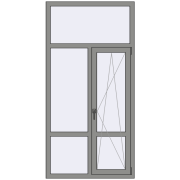 Altest Pony 375 1000x2000 мм RAL 9007 Grey aluminium з двох сторін