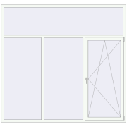 REHAU Brillant-Design 2470x2330 мм Білий (RAL 9016) з двох сторін