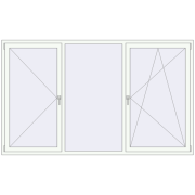 Вікна 2500x1500 мм REHAU SYNEGO MD Білий (RAL 9016) з двох сторін