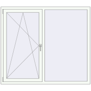 Вікна 1580x1370 мм REHAU Brillant-Design Білий (RAL 9016) з двох сторін