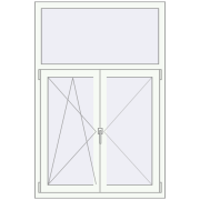 Вікна 1000x1500 мм REHAU Brillant-Design Білий (RAL 9016) з двох сторін