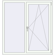 REHAU SYNEGO MD 1300x1400 мм Білий (RAL 9016) з двох сторін