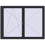 REHAU Euro 70 2000x1500 мм BLACK_ULTI-MATT з двох сторін REHAU Euro 70 2000x1500 мм BLACK_ULTI-MATT з двох сторін