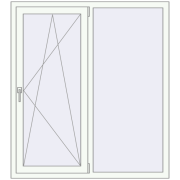 REHAU Euro 70 1300x1450 мм Білий (RAL 9016) з двох сторін