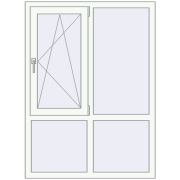 REHAU Euro 70 1070x1450 мм Білий (RAL 9016) з двох сторін
