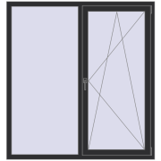 REHAU Brillant-Design 1500x1600 мм ANTHRACITE_GREY_GLATT з двох сторін REHAU Brillant-Design 1500x1600 мм ANTHRACITE_GREY_GLATT з двох сторін