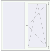 Вікна 1450x1550 мм REHAU Euro 60 Білий (RAL 9016) з двох сторін