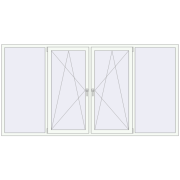REHAU Euro 60 2880x1490 мм Білий (RAL 9016) з двох сторін REHAU Euro 60 2880x1490 мм Білий (RAL 9016) з двох сторін