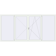 REHAU Euro 60 3200x1550 мм Білий (RAL 9016) з двох сторін