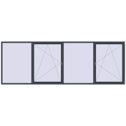 REHAU Euro 70 4620x1600 мм ANTHRACITE_GREY_STRUKTURAL з двох сторін