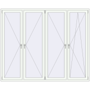REHAU Euro 70 2450x2010 мм Білий (RAL 9016) з двох сторін