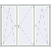 Вікна 1900x1600 мм REHAU Euro 70 Білий (RAL 9016) з двох сторін