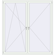 REHAU Euro 70 2050x2200 мм Білий (RAL 9016) з двох сторін REHAU Euro 70 2050x2200 мм Білий (RAL 9016) з двох сторін